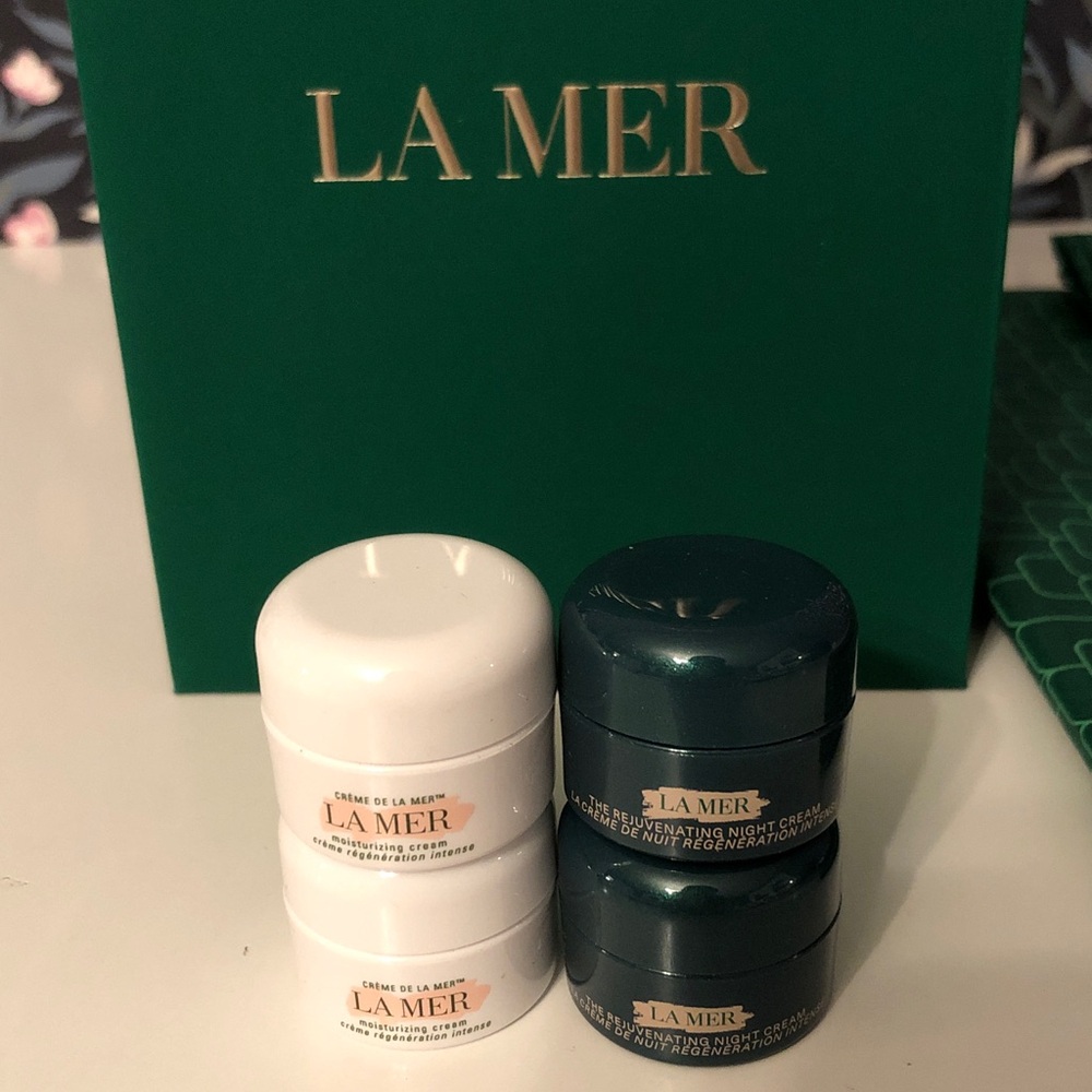 La Mer 4 mini day and night cream bundle with gift bag